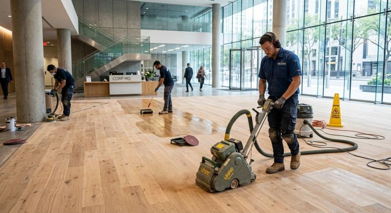 Our team working on Wood Floor Service projects in Lancaster, PA