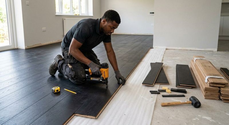 Dark Wood Floor Installation in Lancaster, PA